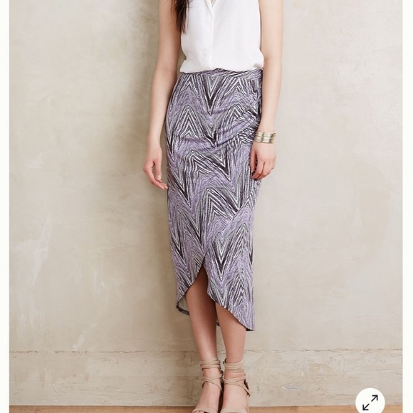 Anthropologie Maeve Purple Swirl High/Low Skirt - Picture 2 of 10